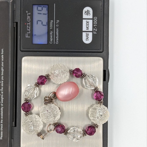 Beautiful Vintage Lucite beads 925 clasp bracelet - Picture 8 of 12